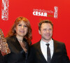 Valerie Benguigui et Guillaume de Tonquédec - Arrivees au Fouquet's - Dîner de gala de la 38eme Cérémonie des César à Paris le 22 février 2013.