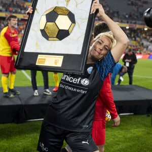 Exclusif - Elodie Gossuin - 3ème édition de la rencontre de football caritative "Match des héros" entre le "RC Lens Légendes" et "L'équipe Unicef" au stade Bollaert-Delelis à Lens le 6 juin 2023. © Pierre Perusseau / Bestimage 