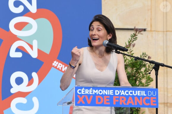 Amélie Oudéa-Castéra, ministre des Sports et des Jeux olympiques et paralympiques - Le XV de France accueilli dans son camp de base dans le parc de Bois-Préau à à Rueil-Malmaison, France, le 2 septembre 2023, pour la Coupe du monde de Rugby 2023. Près de 6000 supporters étaient présents pour cette cérémonie des caps. © Lionel Urman/Panoramic/Bestimage