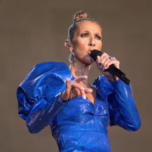 Céline Dion en concert à l'occasion du festival d'été Barclaycard British dans Hyde Park à Londres, le 5 juillet 2019. 