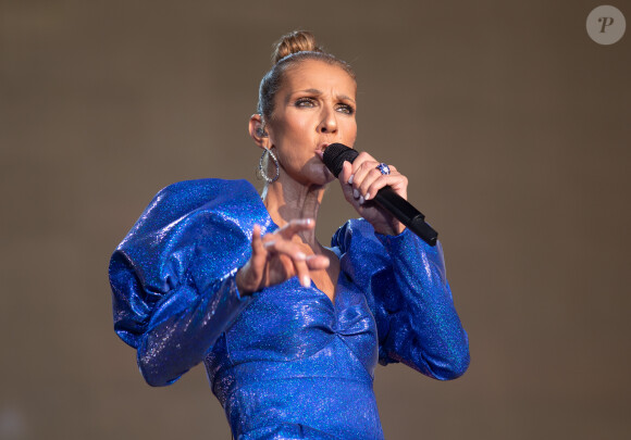 Céline Dion en concert à l'occasion du festival d'été Barclaycard British dans Hyde Park à Londres, le 5 juillet 2019. 