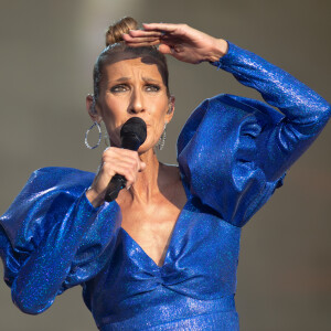 Céline Dion en concert à l'occasion du festival d'été Barclaycard British dans Hyde Park à Londres, le 5 juillet 2019. 