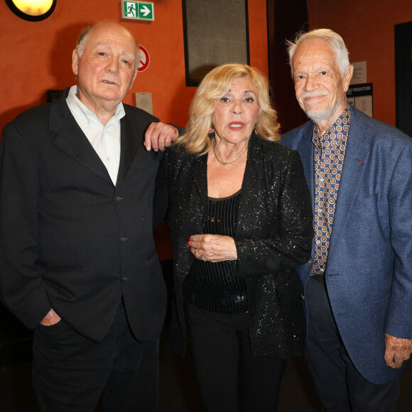 Exclusif - Claude Lemesle, Nicoletta et Gérard Davoust - Concert "Et Maintenant", le spectacle hommage à Gilbert Bécaud interprété par Jules Grison avec la participation exceptionnelle de sa fille, Emily Bécaud à l'Olympia, Paris le 17 septembre 2023. © Coadic Guirec/Bestimage 