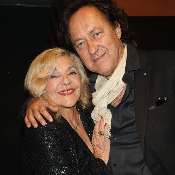 Exclusif - La chanteuse Nicoletta et son mari Jean-Christophe Molinier - Concert "Et Maintenant", le spectacle hommage à Gilbert Bécaud interprété par Jules Grison avec la participation exceptionnelle de sa fille, Emily Bécaud à l'Olympia, Paris le 17 septembre 2023. © Coadic Guirec/Bestimage 