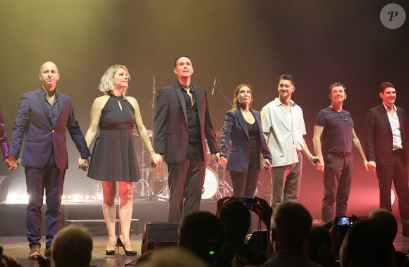 Exclusif - Jules Grison et Emily Bécaud - Concert "Et Maintenant", le spectacle hommage à Gilbert Bécaud interprété par Jules Grison avec la participation exceptionnelle de sa fille, Emily Bécaud à l'Olympia, Parile 17 septembre 2023. © Coadic Guirec/Bestimage 