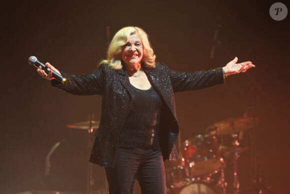 Exclusif - Nicoletta - Concert "Et Maintenant", le spectacle hommage à Gilbert Bécaud interprété par Jules Grison avec la participation exceptionnelle de sa fille, Emily Bécaud à l'Olympia, Paris le 17 septembre 2023. © Coadic Guirec/Bestimage 