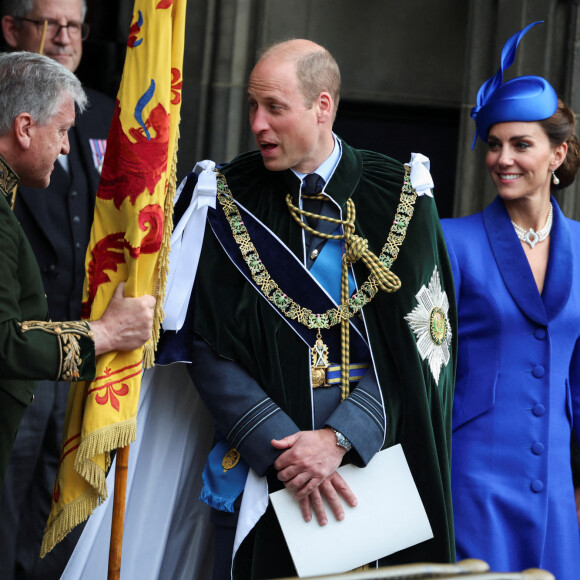 The Prince and Princess of Wales, known as the Duke and Duchess of Rothesay while in Scotland, leave St Giles' Cathedral, Edinburgh, following the National Service of Thanksgiving and Dedication for King Charles III and Queen Camilla. and the presentation of the Honours of Scotland. Picture date: Wednesday July 5, 2023.