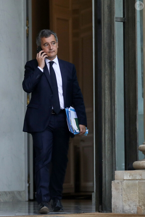 Le ministre de l'intérieur, Gérald Darmanin à la sortie du conseil des ministres, au palais de l'Elysée, à Paris, France, le 13 septembre 2023. © Stéphane Lemouton/Bestimage 