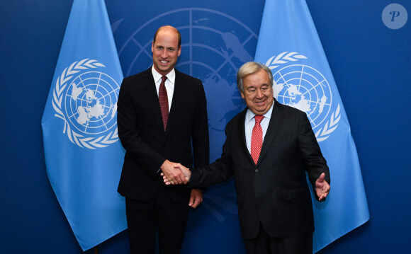 Le prince William, prince de Galles, et Antonio Guterres, Secrétaire général de l'ONU durant son séjour à New York, le 28 septembre 2023