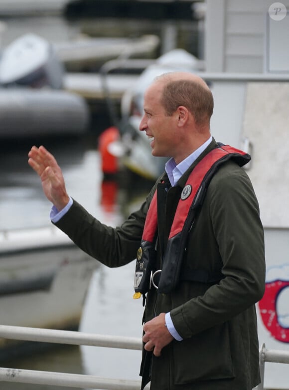 Le prince William en compagnie de bénévoles de l'association Billion Oyster Project sur l'Hudson River pendant sa visite de 2 jours à New York. Billion Oyster Project est un organisme à but non lucratif visant à restaurer les bancs d'huitres dans le port de New York au travers d'activités éducatives. New York le 18 septembre 2023