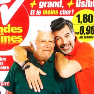 Stéphane Plaza et son père Ryamond en couverture du magazine "TV Grandes chaînes", programmes du 30 septembre au 6 octobre et du 7 auy 13 octobre 2023.