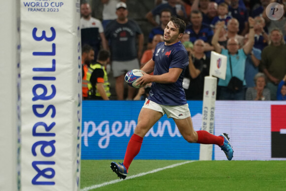Antoine Dupont (France) - Coupe du Monde de Rugby France 2023 du match de Poule A entre la France et la Namibie (96-0) au stade Velodrome à Marseille le 21 septembre 2023. 