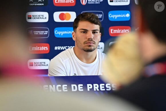 Antoine Dupont ( 9 - France ) - Conférence de presse de l'équipe de France de Rugby à Paris le 6 septembre 2023. © Federico Pestellini / Panoramic / Bestimage 