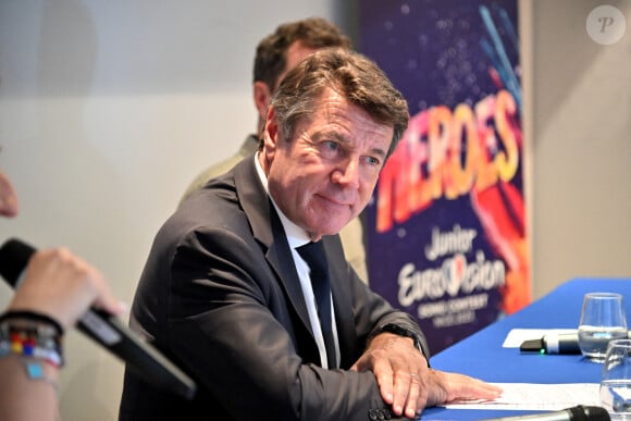 Exclusif - Christian Estrosi, le maire de Nice - Conférence de presse de présentation de la 21ème édition de l'Eurovision Junior à Nice. Le 27 septembre 2023 © Bruno Bebert / Bestimage