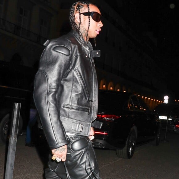 Tyga arrive à l'after-party Balmain à Paris pendant la Fashion Week, le 27 septembre 2023