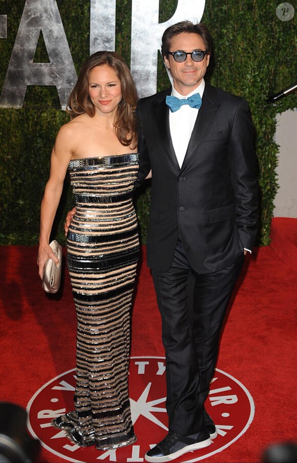 Robert Downey Jr et Suzanne Levin à la soirée Vanity Fair le 7 mars à Los Angeles