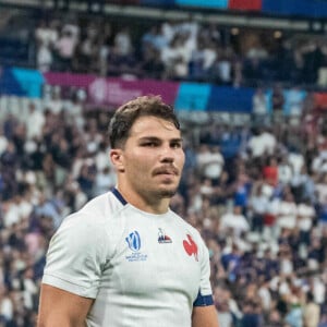 Antoine Dupont (XV de France) - Match d'ouverture de la coupe du monde de Rugby : La France l'emporte 27 à 13 fve à la Nouvelle Zélande (All Blacks) au Stade de France à Saint-Denis le 8 septembre 2023. © Baptiste Autissier / Panoramic / Bestimage