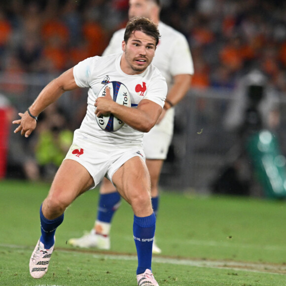 Antoine Dupont (france) : France vs Ecosse (30-27) - Match préparatif pour la coupe du monde 2023 à Saint-Étienne le 12 août 2023. © Frédéric Chambert / Panoramic / Bestimage