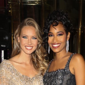 Amandine Petit (Miss France 2021) et Clémence Botino (Miss France 2020) - Photocall du 4ème gala de charité de l'association "Les Bonnes Fées" à l'occasion de la campagne mondiale "Octobre Rose" à l'hôtel Peninsula, Paris le 5 octobre 2023. © Coadic Guirec/Bestimage