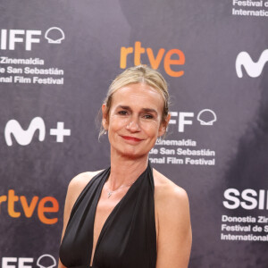 Sandrine Bonnaire on the red carpet at the closing gala of the San Sebastian Festival on September 30, 2023, in San Sebastian (Guipuzcoa, Basque Country, Spain). 