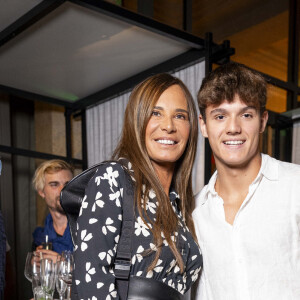 Exclusif - Nathalie Marquay et son fils Tom Pernaut lors de l'inauguration du Restaurant & Bar 19.20 by Norbert Tarayre à l'hôtel Prince de Galles à Paris le 10 octobre 2023.  Pierre Perusseau / Coadic Guirec / Bestimage