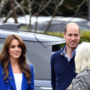 Le prince William, prince de Galles, et Catherine (Kate) Middleton, princesse de Galles, au centre sportif national de Bisham Abbey à Marlow, à l'occasion de la Journée mondiale de la Santé mentale, le 12 octobre 2023. 