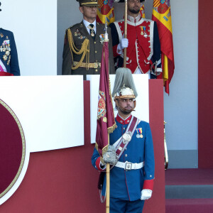 Felipe VI, Reine Letizia et Princesse Leonor assistent à la Parade Militaire de la Fête Nationale, Madrid, Espagne, 12 octobre 2023.