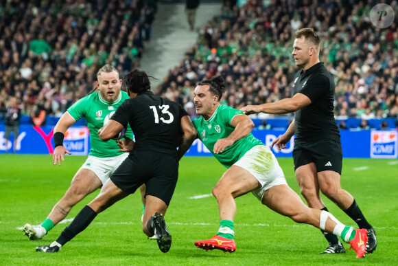 James Lowe (Irlande) - Coupe du Monde de Rugby France 2023 - Match de quart de finale "Irlande - Nouvelle Zélande (24-28)" à Saint-Denis, le 14 octobre 2023. 