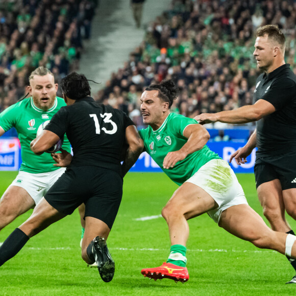 James Lowe (Irlande) - Coupe du Monde de Rugby France 2023 - Match de quart de finale "Irlande - Nouvelle Zélande (24-28)" à Saint-Denis, le 14 octobre 2023. 