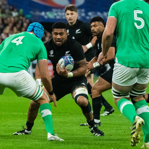 Ardie Savea (All Black) - Coupe du Monde de Rugby France 2023 - Match de quart de finale "Irlande - Nouvelle Zélande (24-28)" à Saint-Denis, le 14 octobre 2023. 