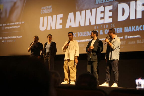 Exclusif - Noémie Merlant, les réalisateurs Olivier Nakache et Eric Toledano, Pio Marmaï et Jonathan Cohen - Avant-Première du film "Une année difficile" à l'UGC Ciné Cité de Bordeaux, le 11 septembre 2023. © Jean-Marc Lhomer / Bestimage 