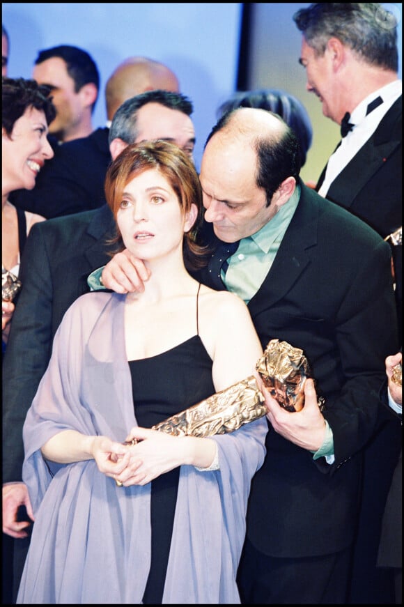 Agnès Jaoui et Jean-Pierre Bacri avec leur César. 