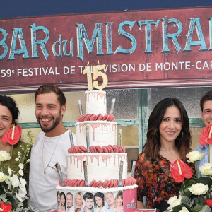 Rebecca Hampton, Pierre Martot, Pauline Bression, Marwan Berreni, Fabienne Carat, Grant Lawrens, Léa Francois, Serge Dupire - La série "Plus belle la vie" fête son anniversaire lors du 59ème festival de la télévision de Monte Carlo à Monaco le 16 juin 2019. © Norbert Scanella / Panoramic / Bestimage