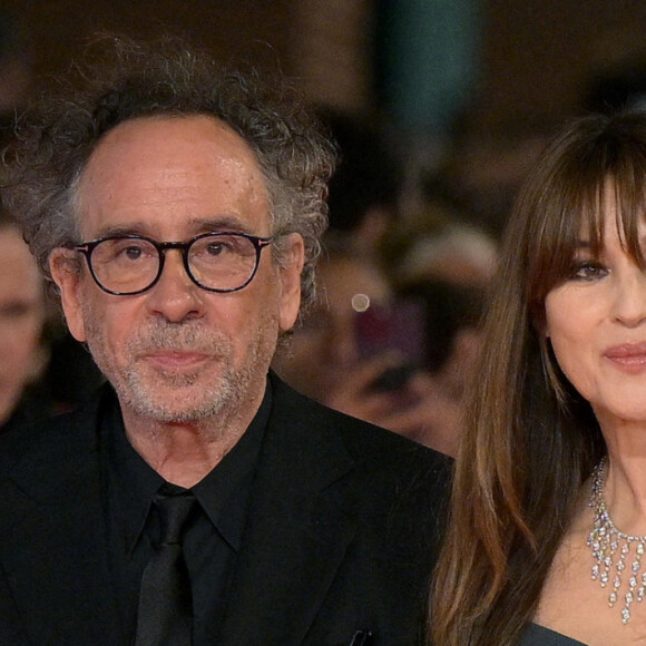 Monica Bellucci et Tim Burton - Première du film "Diabolik" lors de la 18ème édition du festival du film de Rome le 19 octobre 2023. © ANSA via ZUMA Press / Bestimage