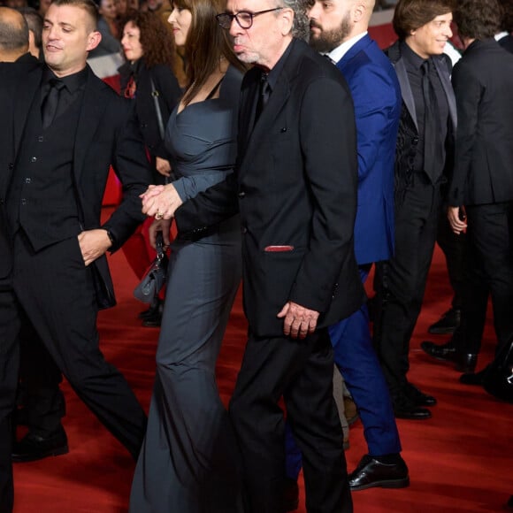 Monica Bellucci et Tim Burton - Première du film "Diabolik" lors de la 18ème édition du festival du film de Rome le 19 octobre 2023. © ANSA via ZUMA Press / Bestimage