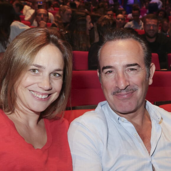 Exclusif - Nathalie Pechalat et son mari Jean Dujardin - People à la représentation exceptionnelle du spectacle musical "Sur la route Enchantée" de Chantal Goya au Palais des Congrès de la Porte Maillot à Paris - © Jack Tribeca / Bestimage