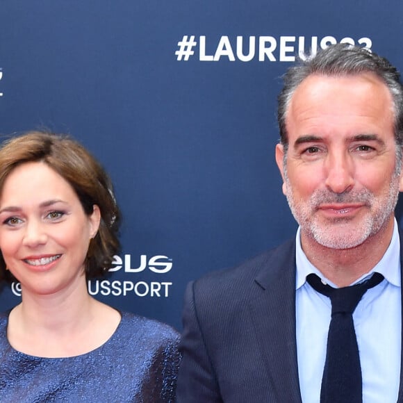 Jean Dujardin et sa femme Nathalie Péchalat - Red Carpet de la cérémonie " 2023 Laureus World Sports Awards" à Paris le 8 mai 2023 . Veeren/Bestimage 