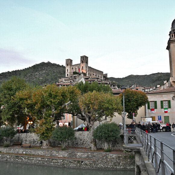Une vue du village durant la cérémonie de jumelage entre Monaco et Dolceaqua place Padre G. Mauro, le 3 novembre 2023. © Bruno Bebert / Bestimage 