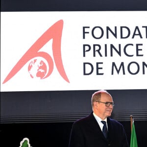 Le prince Albert II de Monaco durant la cérémonie de jumelage entre Monaco et Dolceaqua place Padre G. Mauro, le 3 novembre 2023. © Bruno Bebert / Bestimage 