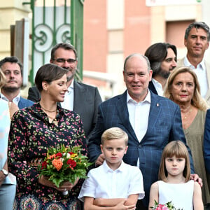 Le prince Albert II de Monaco, sa femme la princesse Charlene et leurs enfants, le prince héréditaire Jacques et la princesse Gabriella, accompagnés de Charlotte Casiraghi, de son fils Raphaël Elmaleh, de Dimittri Rassam, son mari et de leur fils Balthazar, entourés des membres du Conseil Municipal ont participé au traditionnel pique-nique des Monégasques " U Cavagnëtu " au parc Princesse Antoinette, à Monaco, le 9 septembre 2023. Après une messe célébrée par l'Archevêque de Monaco, tout le monde s'est retrouvé autour des inévitables barbajuans, accompagnés de pissaladières, de fougasses à l'anis et bien sûr de la socca. © Bruno Bebert / Bestimage 