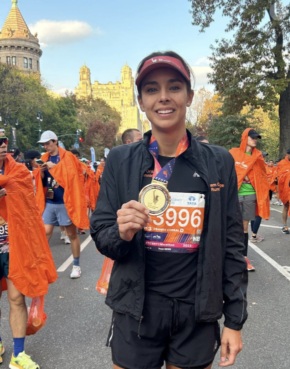 Marine Lorphelin lors du marathon de New York. Instagram