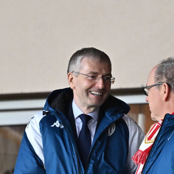 Le prince Albert II de Monaco, Dimitry Rybolovlev - Le prince Albert II de Monaco a assisté à la victoire, en Ligue 1, de son équipe de football l'AS Monaco vainqueur de Rennes (2 à 0) au Stade Louis II à Monaco, le 5 novembre 2023. © Bruno Bebert/Bestimage 