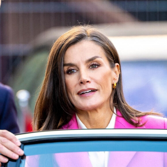 Un moyen de passer outre les rumeurs qui secouent leurs hôtes
Le roi et la reine Letizia d'Espagne avec le prince et la princesse de Danemark lors d'une table ronde sur la vie urbaine durable au Centre danois d'architecture de Copenhague, Danemark, le 8 novembre 2023, le dernier jour de la visite d'État de 3 jours du couple royal espagnole au Danemark. 