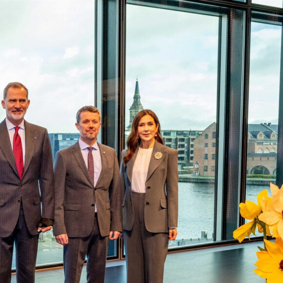 Accompagnés par Mary et Frederik de Danemark, ils ont assisté à une table ronde sur la vie urbaine durable au Centre danois d'architecture de Copenhague
Le roi Felipe VI et la reine Letizia d'Espagne avec le prince Frederik et la princesse Mary de Danemark lors d'une table ronde sur la vie urbaine durable au Centre danois d'architecture de Copenhague, Danemark, le 8 novembre 2023, le dernier jour de la visite d'État de 3 jours du couple royal espagnole au Danemark. 