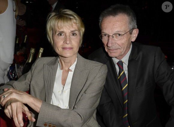 Exclusif - Patrice Leconte et sa femme Agnès Béraud - Grande soirée annuelle au profit de l'association "Souffle de Violette" avec le lancement des bijoux Cécile et Jeanne au Crazy Horse à Paris, le 23 mars 2015.