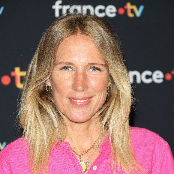 Agathe Lecaron au photocall pour la conférence de presse de rentrée de France TV à la Grande Halle de la Villette à Paris, France, le 11 juillet 2023. © Coadic Guirec/Bestimage