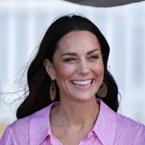 Le prince William, duc de Cambridge, et Catherine (Kate) Middleton, duchesse de Cambridge, visitent l'église évangélique Daystar Abaco aux Bahamas, pour en savoir plus sur l'impact de l'ouragan Dorian en 2019 et pour voir comment les communautés sont encore en cours de reconstruction, le huitième jour de leur tournée dans les Caraïbes au nom de la Reine pour marquer son jubilé de platine. Abaco, le 2022. 