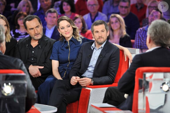 Exclusif - Gilles Lellouche, Marion Cotillard, Guillaume Canet et Michel Drucker - Enregistrement de l'émission "Vivement Dimanche prochain" présentée par M.Drucker et diffusée le 5 mai sur France 2. Le 29 avril 2019 © Guillaume Gaffiot / Bestimage 