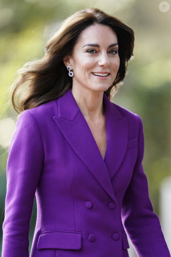 Kate Catherine Middleton, princesse de Galles, à son arrivée au Design Museum pour co-organiser l'événement avec le Centre de la Fondation Royale pour la petite enfance à Londres. Le 15 novembre 2023 