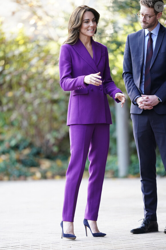 Kate Catherine Middleton, princesse de Galles, à son arrivée au Design Museum pour co-organiser l'événement avec le Centre de la Fondation Royale pour la petite enfance à Londres. Le 15 novembre 2023 
